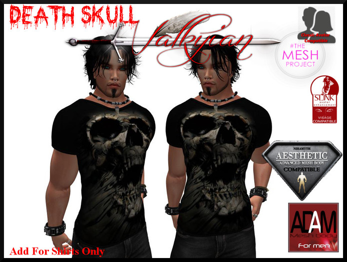 ~Valkyrian~Death Skull  TSHIRT (BOXED)