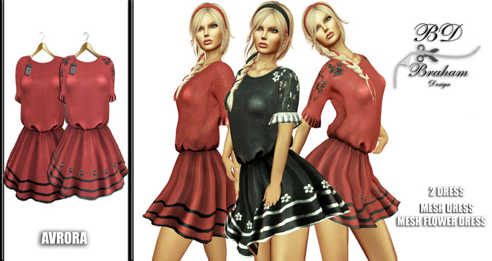 Braham Design Avrora Red Mesh 2 Dress
