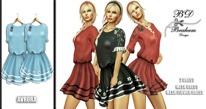 Braham Design Avrora Blue Mesh 2 Dress