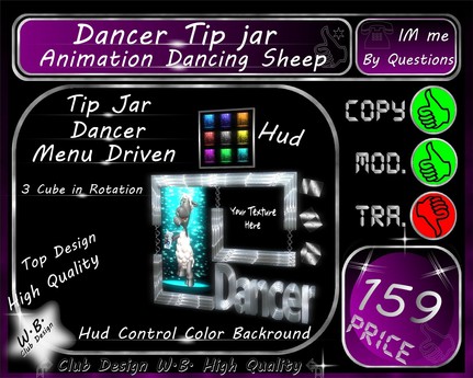 Second Life Marketplace - * Tip jar Dancer * Menu Driven * Hud & Anim ...