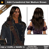 A&A Cursedmind Hair Medium Brown (Special Color). FUNCTIONAL DEMO.  Long unisex mesh style