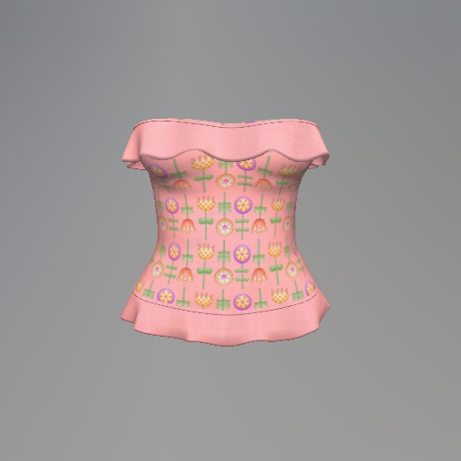 Red Flower Garden Mesh Top