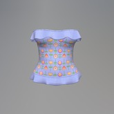 Blue Flower Garden Mesh Top