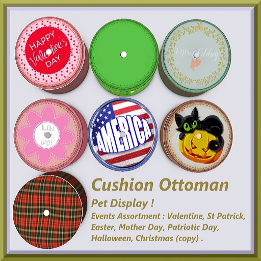 D.A. Cushions _Ottoman Kitty Display_ Event Assortment