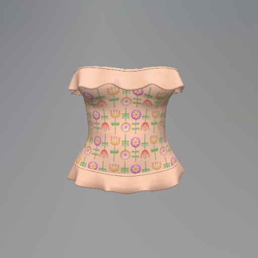 Orange Flower Garden Mesh Top