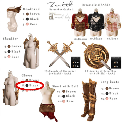 =Zenith=Berserker Gloves(Black) Maitreya