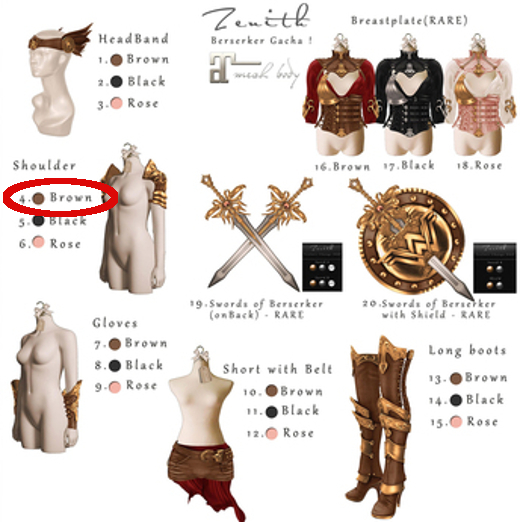 =Zenith=Berserker Shoulder(Brown) Maitreya