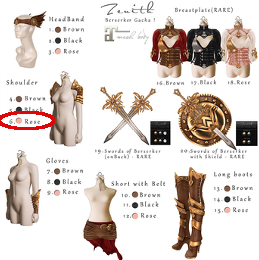 =Zenith=Berserker Shoulder(Rose) Maitreya