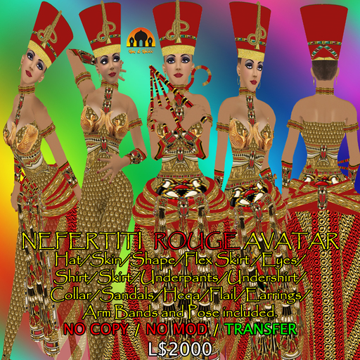 NEFERTITI Rouge Egyptian Queen Avatar