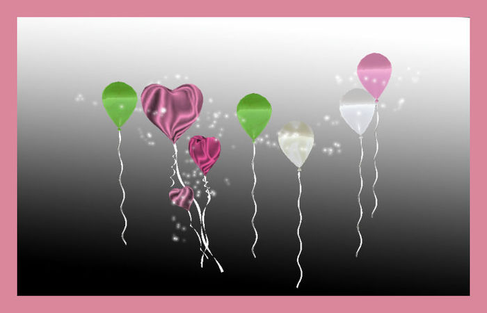 White, Pink and Green Balloons  Boxed