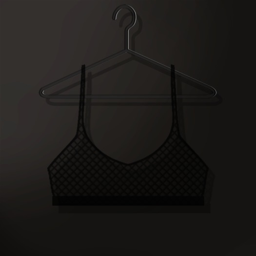 Naive. Fiona Fishnet Crop Tank Top - Black