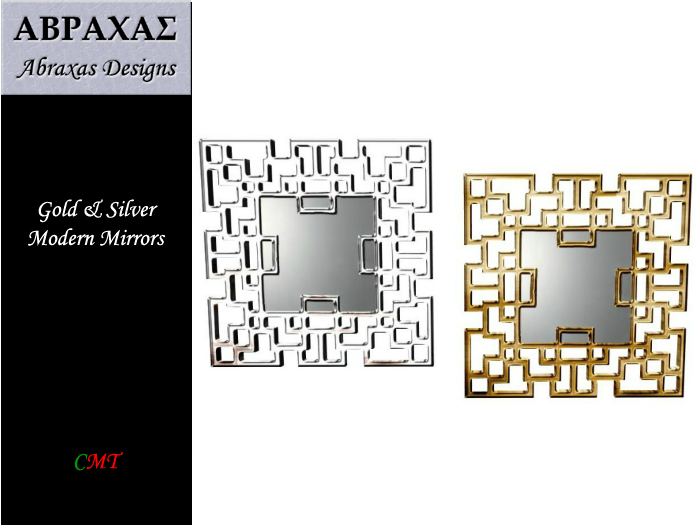 Modern Square Mirror Set - Gold & Silver