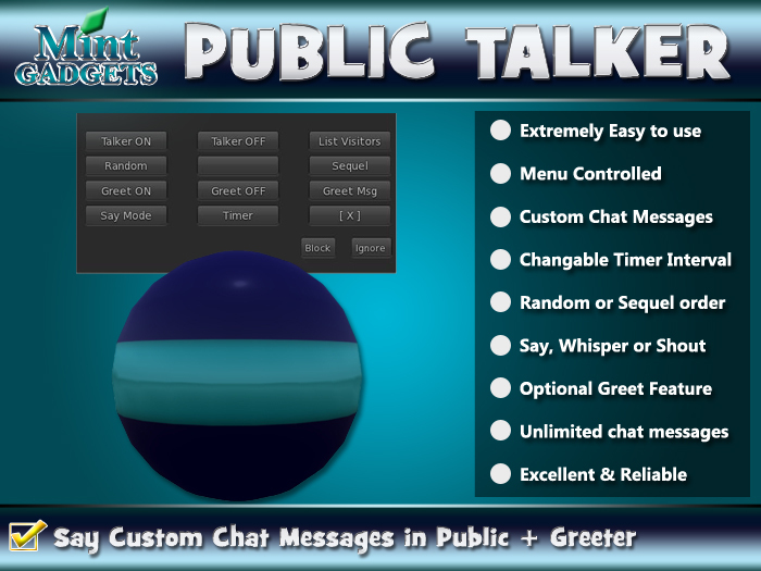 Mint Gadgets - Auto Public Talker & Greeter