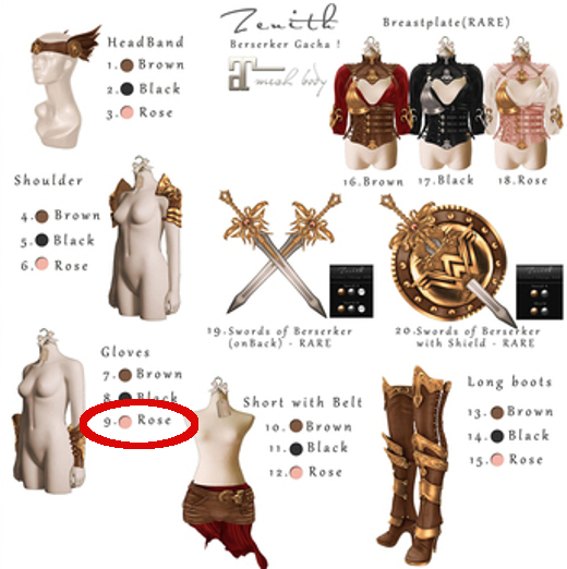 =Zenith=Berserker Gloves(Rose) Maitreya