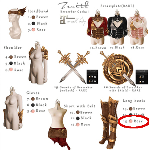 =Zenith=Berserker Long Boots(Rose) Maitreya