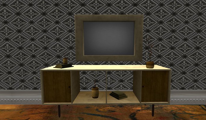 Tanzia Consuel Entry Table, Mirror, books, vases