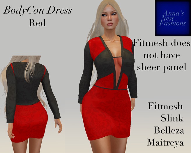 AN BodyCon Dress Red (wear to unpack)