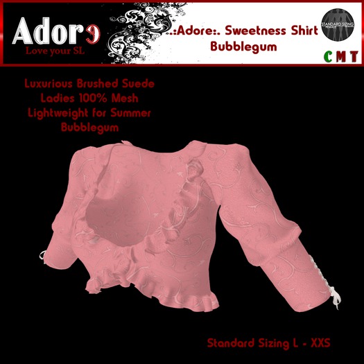 .:Adore:. Ladies Sweetness Shirt - Bubblegum