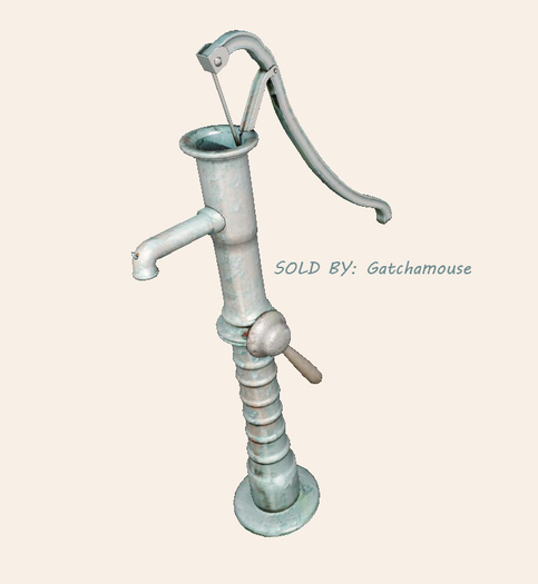 dust bunny . garden pump . blue