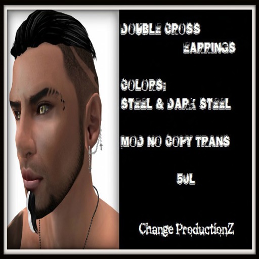.::C.P::. DOUBLE CROSS EARRINGS