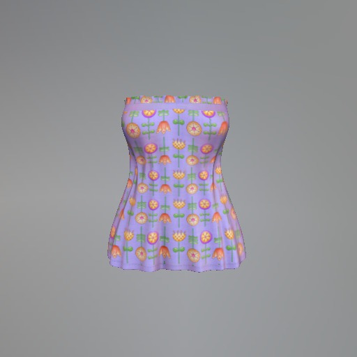 Violet Flower Garden Mesh Tunic Top box