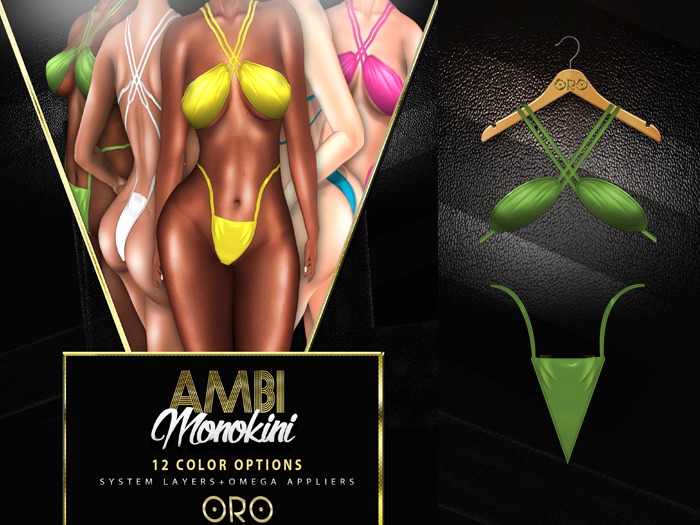 .ORO. Ambi Monokini - Lime -Shopping Hud (WEAR)
