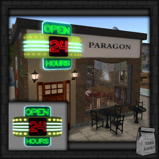 Panel Open 24H Sign -  [TAKE-AWAY]