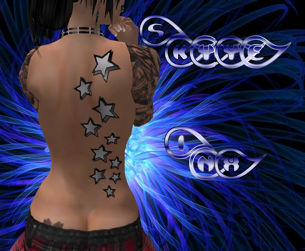 Silver Stars Back Tattoo