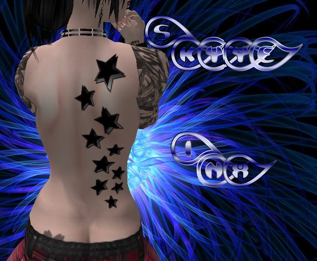 Black Stars Back Tattoo