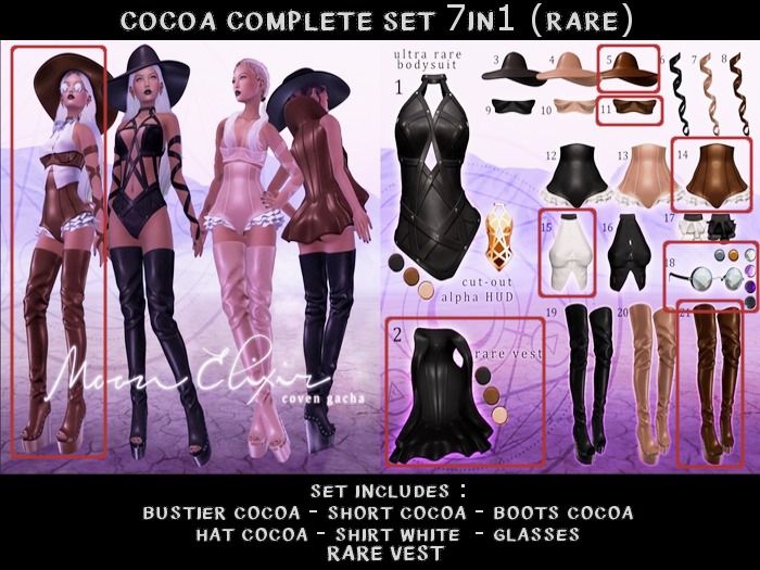 Moon Elixir - Coven - Maitreya - COCOA COMPLETE SET (RARE)