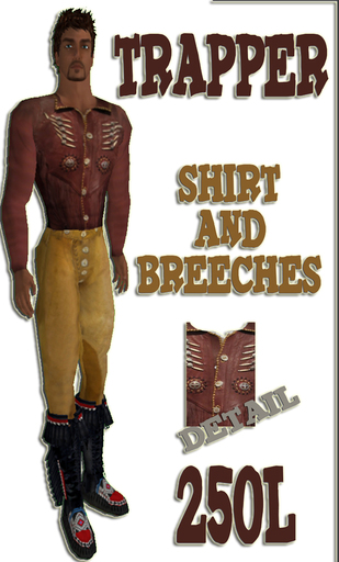 Trapper Breeches and Leather Shirt With Bones Indian Apache Native American