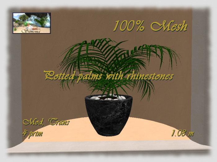 Box_001_1C_Potted palms with rhinestones 4 prim _1.08 m