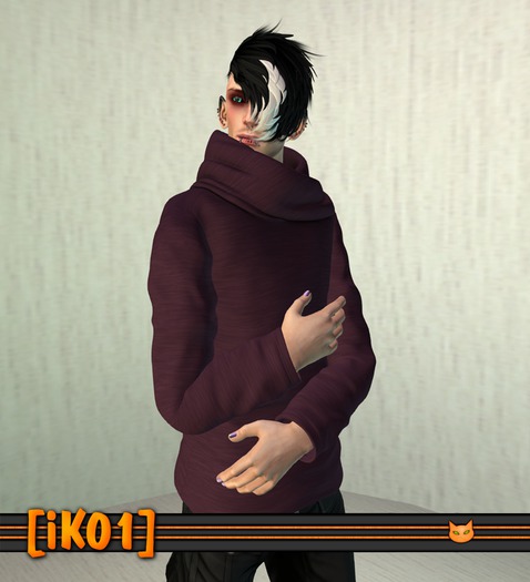 [iK01] Thick Cotton Sweater - Raisin - AM - (Click to unpack)