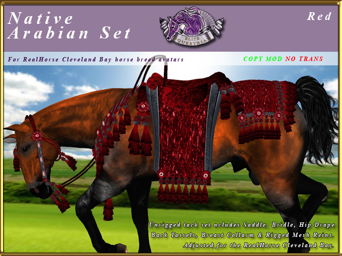 *E* Native Arabian Saddle Set [Boxed] RHCB Red