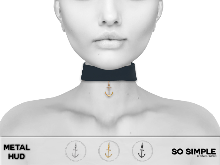 So Simple. Anchor Choker - Navy