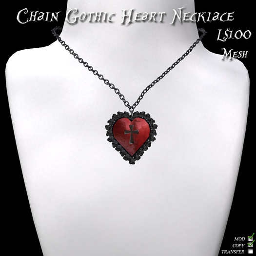 Chain Gothic Heart Necklace