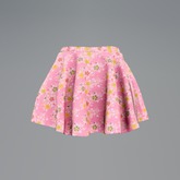 Pink Flowering Branch Mesh Skirt