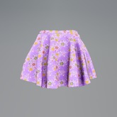 Purple Flowering Branch Mesh Skirt