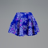 Blue Flowering Branch Mesh Skirt