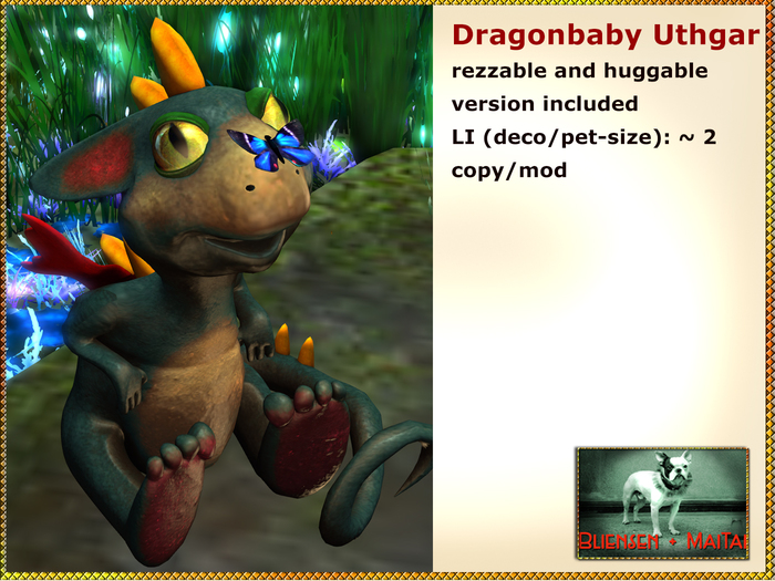 Bliensen + MaiTai - Dragonbaby Uthgar - rezzable and huggable Dragon - pet or deco