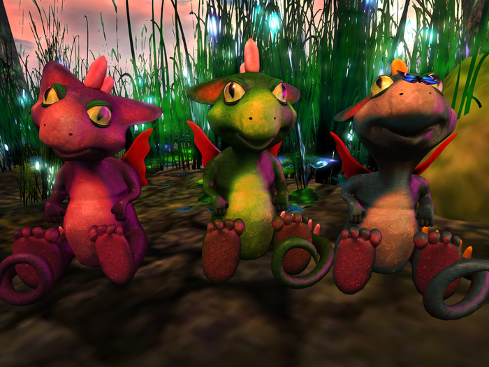 Bliensen + MaiTai - Dragonbaby Vigdis - rezzable and huggable dragon - pet or home decor