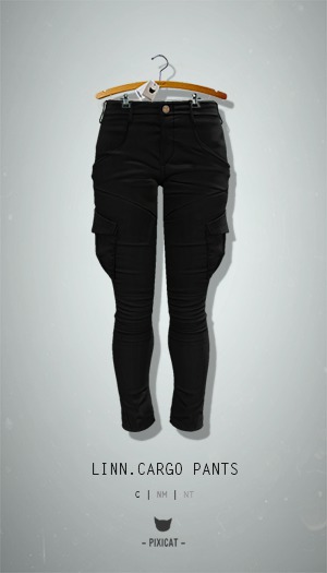 -Pixicat- Linn Cargo Pants (Black)