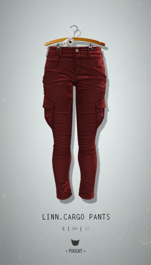 -Pixicat- Linn Cargo Pants (Red)