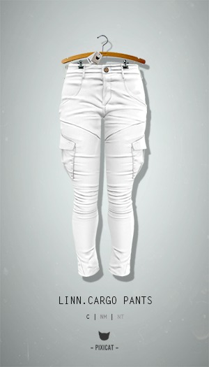 -Pixicat- Linn Cargo Pants (White)