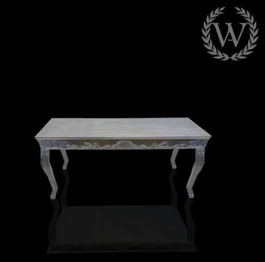 mesita barroca plateada