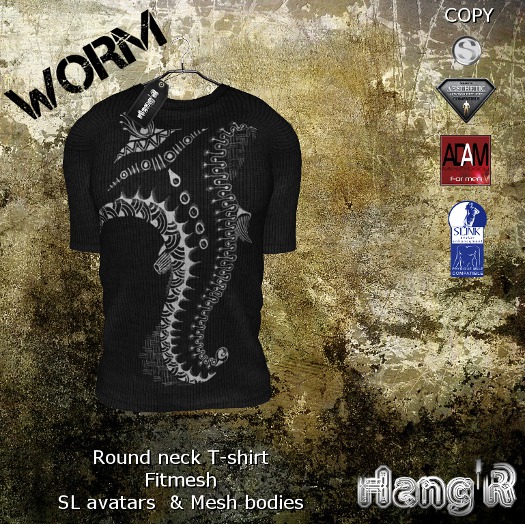 [Hang'R] Worm T-shirt (black) fitted