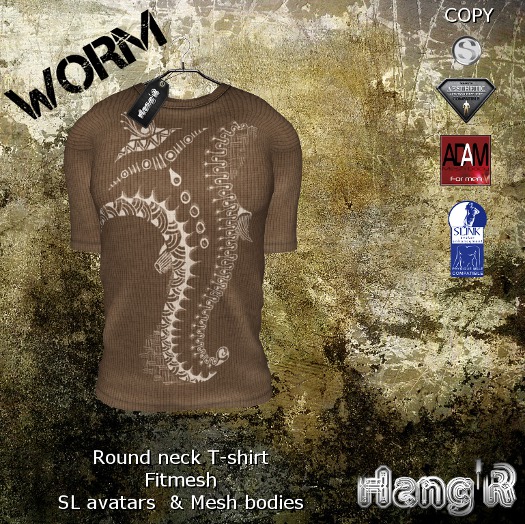 [Hang'R] Worm T-shirt (brown) fitted