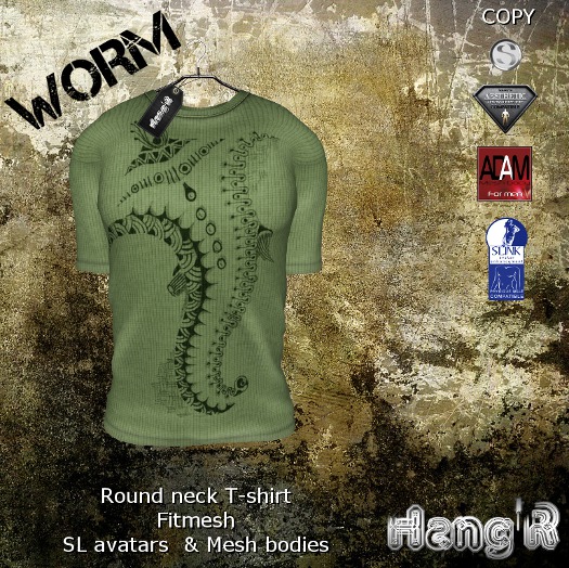 [Hang'R] Worm T-shirt (khaki) fitted