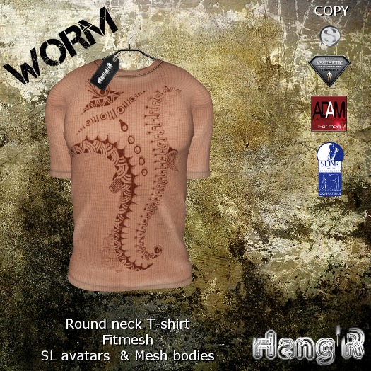 [Hang'R] Worm T-shirt (salmon) fitted