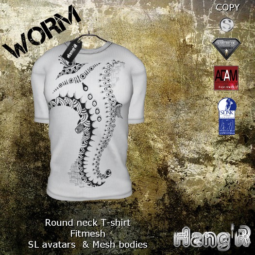 [Hang'R] Worm T-shirt (white) fitted
